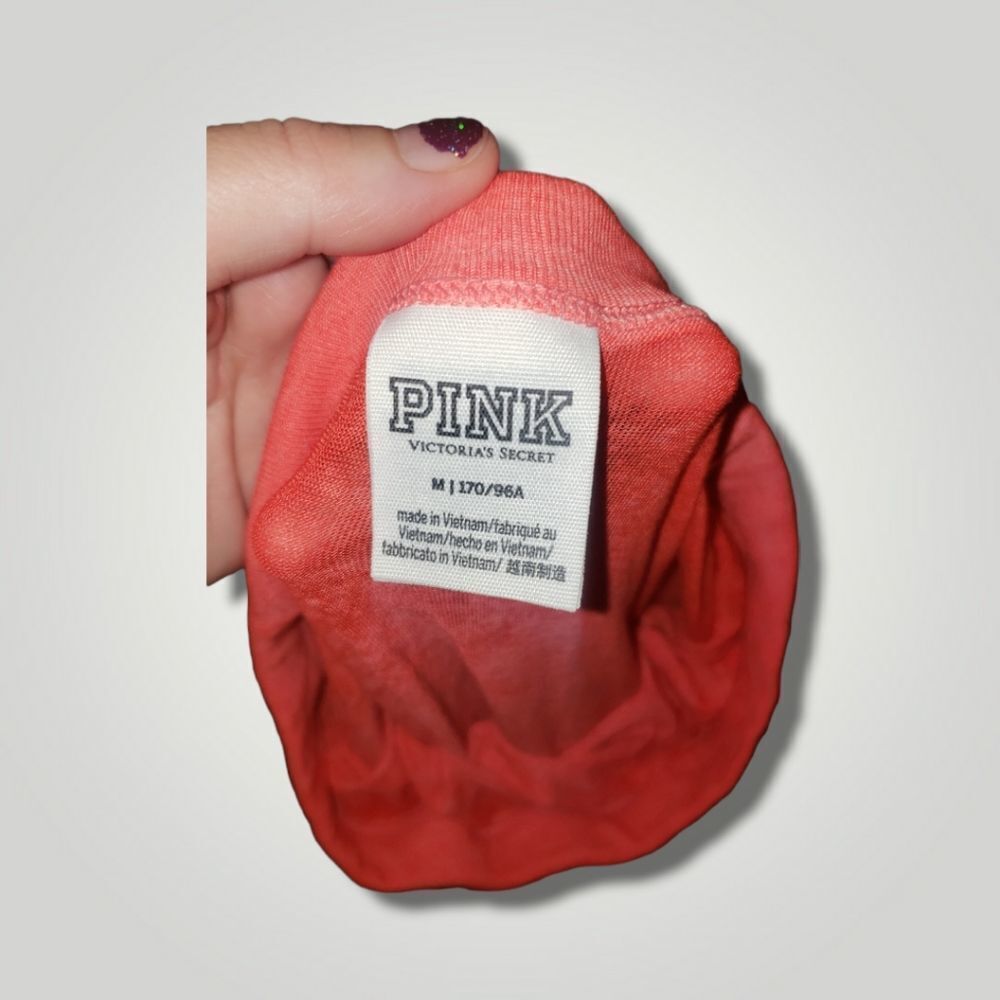 Victoria's Secret PINK Women's Logo Short Sleeve T-Shirt Top Orange M - Picture 6 of 6